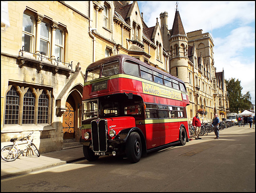 vintage bus at Balliol