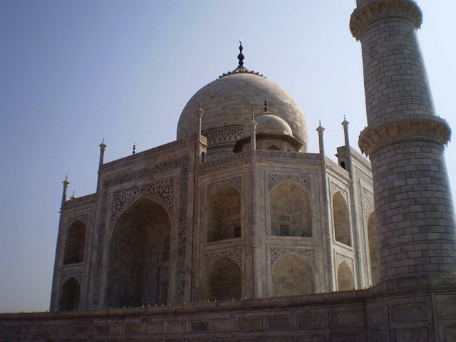 Taj Mahal and its southwest minaret.