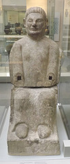 Etruscan Cinerary Urn in the form of a Seated Man in the British Museum, May 2014