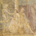 Detail of a Wall Painting with a Female Painter Painting Dionysos from the House of the Surgeon in Pompeii in the Naples Archaeological Museum, July 2012