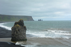 Iceland, Reynisfjara Black Sand Beach and the Rock of Arnardrangur