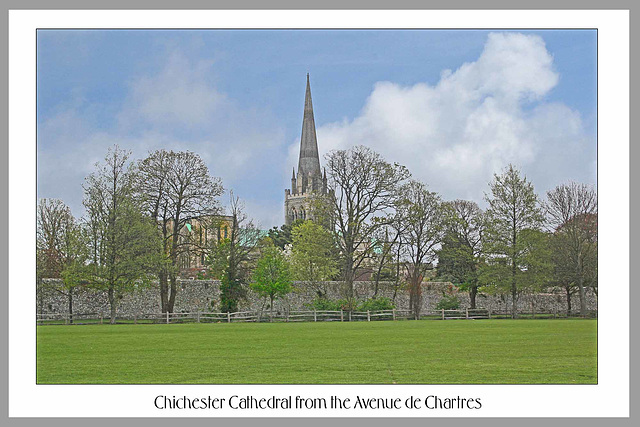 Chichester Cathedral from Avenue de Chartres 13 4 2011