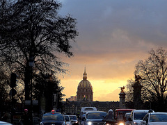 winter  sunset in Paris