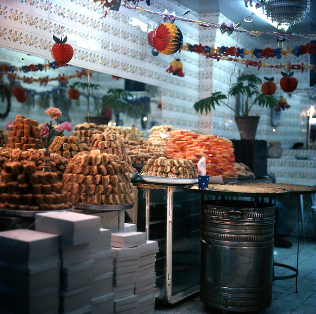 Sweets and more sweet sweets... in the old city of Jerusalem- 1970