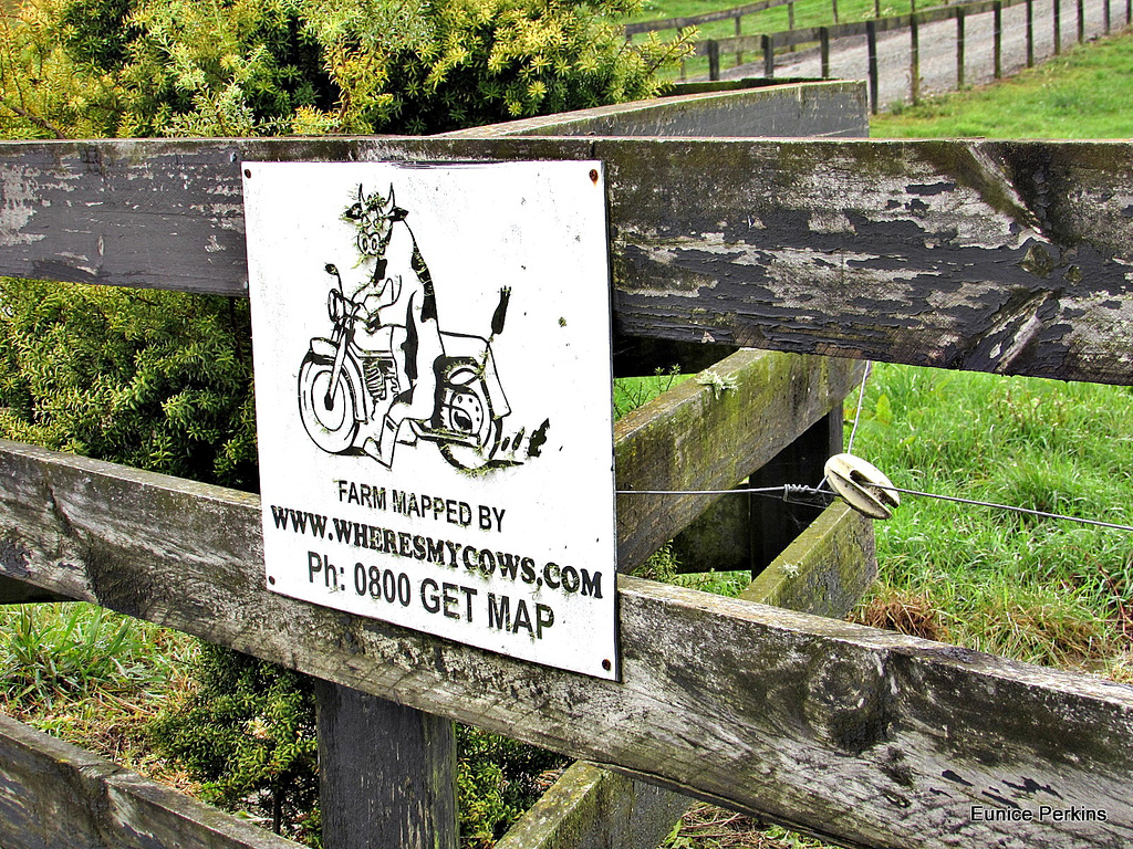 Sign on Farm Fence