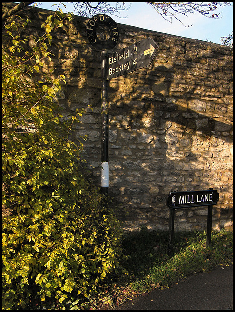 Mill Lane signpost