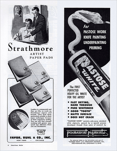 Strathmore/Pastose Art Materials Ads, 1951