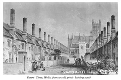 Vicars' Close - Wells - from an old print - looking south