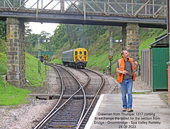 Thumper 1317 tablet exchange Groombridge Spa Valley Railway photographed 24 9 2022