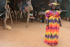 Namibia, Herero Crafts Master in Traditional Handmade Dress