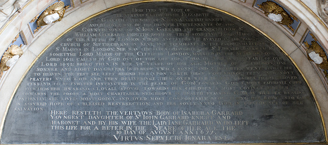 Elizabeth Garrard monument (inscription)