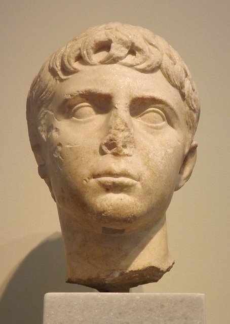Portrait of Gaius or Lucius Caesar from Athens in the National Archaeological Museum of Athens, May 2014