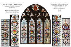 Chichester Cathedral - EIIR Coronation window by C Webb 1953