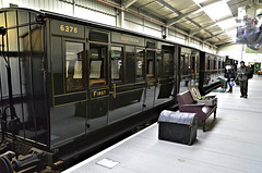Isle of Wight Steam Railway - Refurbished carriages on display at Haven Street