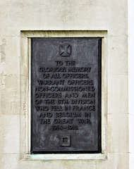 1914-1918 8th Division Memorial plaque