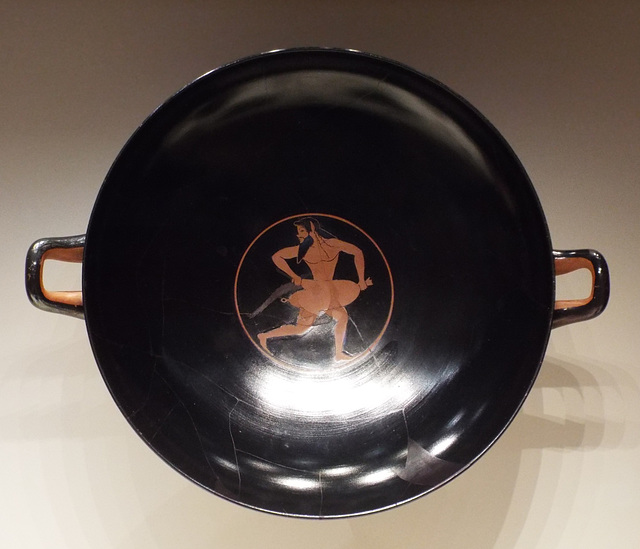 Red-Figure Kylix Attributed to Oltos with a Satyr in the Getty Villa, June 2016