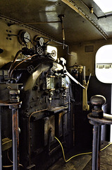 Isle of Wight Steam Railway - The working end in the cab of 'Ajax'