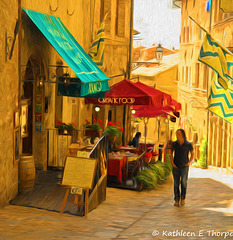 Volterra, Tuscany Street Scene, Topaz Filter Impressionistic
