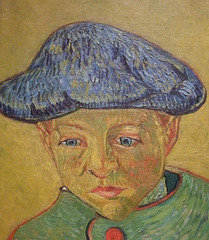 Detail of the Portrait of Camille Roulin by Van Gogh in the Philadelphia Museum of Art, January 2012