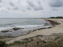 Plage de Kermor. Au loin, la plage du Teven et la Grand Plage. Sainte-Marine, Combrit (Finistère, France)