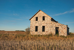 stone house and fields