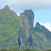 Polynésie Française, Mt.Pahia (658m) and Mt.Otemanu (727 m) on Bora Bora (view from the West)