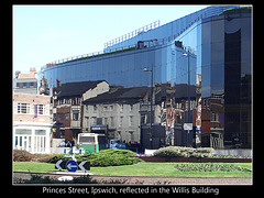 Princes Street Ipswich reflected in the Willis Building 18 3 2005