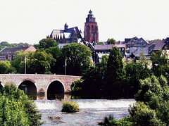 Wetzlarer Dom und 'Alte Lahnbrücke'   (Scan)