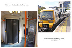 Toilet on a Southeastern Railway train Charing Cross 25 9 2023