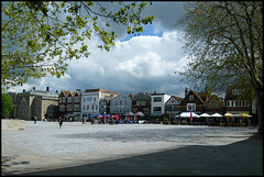 big clouds at the market place