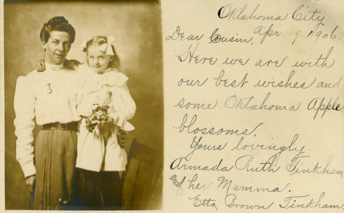 Armada and Her Mamma with Oklahoma Apple Blossoms, Oklahoma City, Okla., 1906