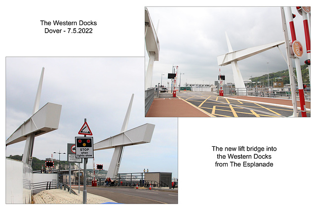 Lift bridge into Dover Western Docks 7 5 2022