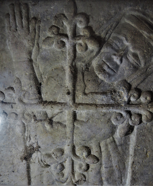 penshurst church, kent (45)cross tomb slab with relief effigy of praying woman, perhaps latest c13