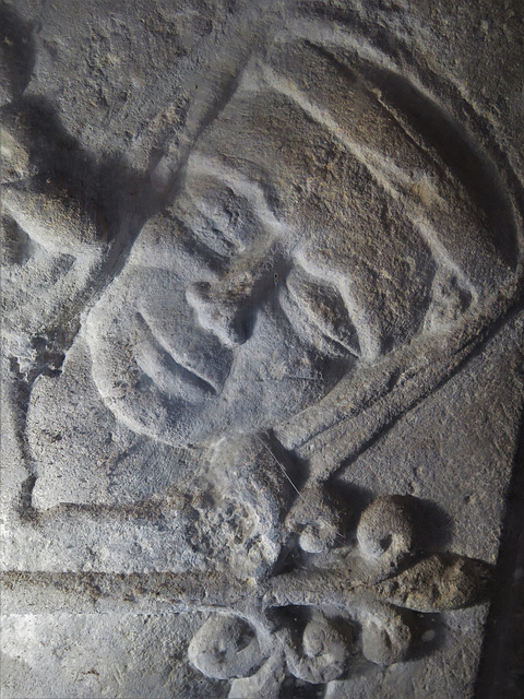 penshurst church, kent (44)cross tomb slab with relief effigy of praying woman, perhaps latest c13