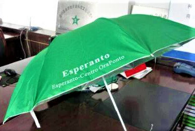 Pluvombrelo en la Esperanto-centro Ora Ponto