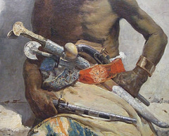 Detail of Arab Chief by Mariano Fortuny in the Philadelphia Museum of Art, August 2009