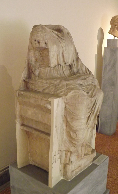 Statue of a Seated Goddess from Athens in the National Archaeological Museum of Athens, May 2014