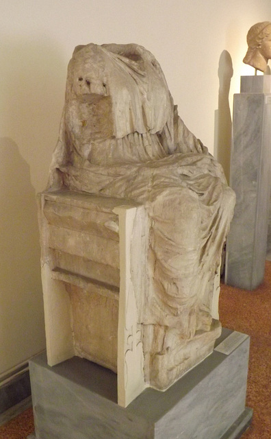Statue of a Seated Goddess from Athens in the National Archaeological Museum of Athens, May 2014
