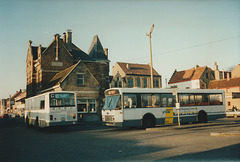 De Lijn buses at Diksmuide - 5 Feb 1996