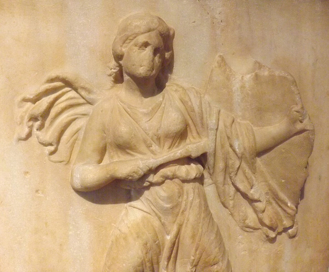 Detail of a Relief Slab from Athens with an Amazonomachy in the National Archaeological Museum in Athens, May 2014