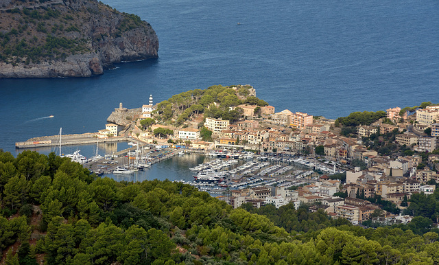 The Wonders of Mallorca:  High view down to Port de Sóller