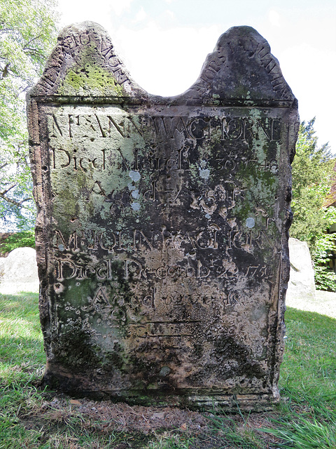 penshurst church, kent (29)c18 gravestone of ann waghorne +1748