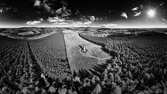 Airlie Monument Aerial BW