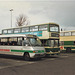 Yorkshire Rider buses in Huddersfield bus station – 22 Mar 1992 (158-07)