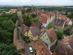 Rothenburg o.T. Blick vom Röderturm auf die Stadmauer