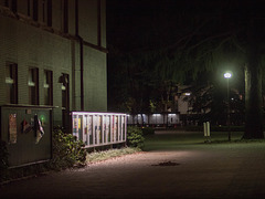 Bulletin boards on night campus