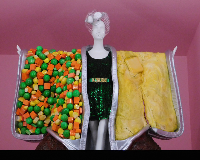 TV Dinner Ensemble by Moschino in the Metropolitan Museum of Art, August 2019