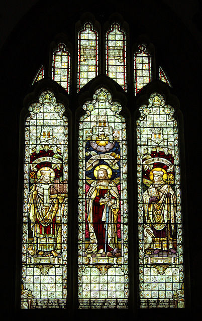 Stained Glass Memorial Window to Samuel Hopper Powell and Louisa his Wife,  St John's Church, Sharow, North Yorkshire