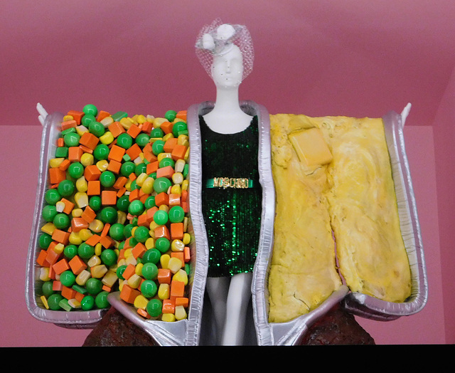 TV Dinner Ensemble by Moschino in the Metropolitan Museum of Art, August 2019