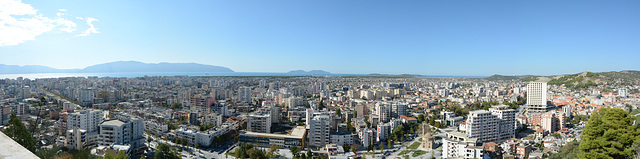 Albania, Panorama of Vlorë taken from the Hill of Kuzum Baba